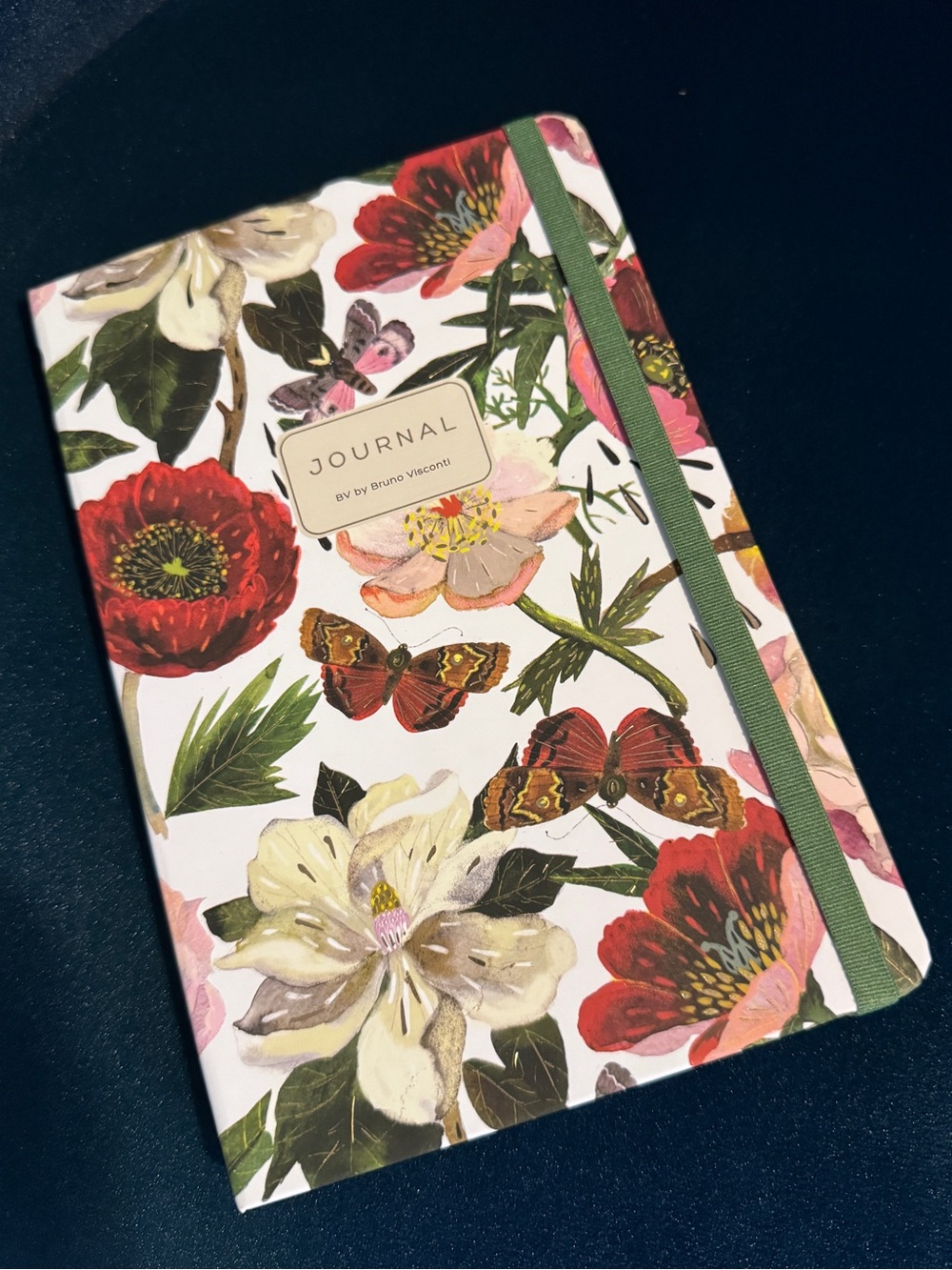 BV by Bruno Visconti Soft Touch Peonies Floral Hardcover Journal 100 Lined Pages